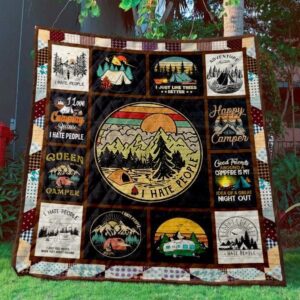Camping People Quilt Blanket  Quilt
